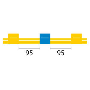 Solva Flex Pump Tube 3 tag (95mm) 1.52mm ID Yellow/Blue (PKT 12)