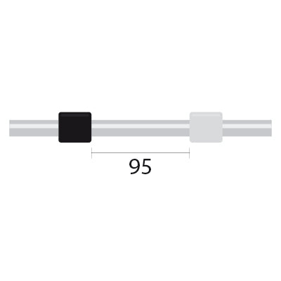 PVC Pump Tube Long 2tag (95mm) 3.17mm ID Black/White (PKT 12)