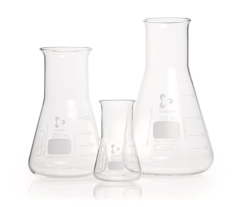 Flacons Erlenmeyer à col large DURAN 100 ml (10 pièces)