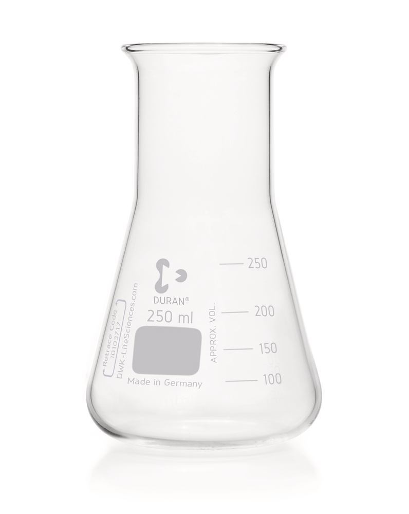 Flacon Erlenmeyer DURAN à col large 250 ml (10 pièces)